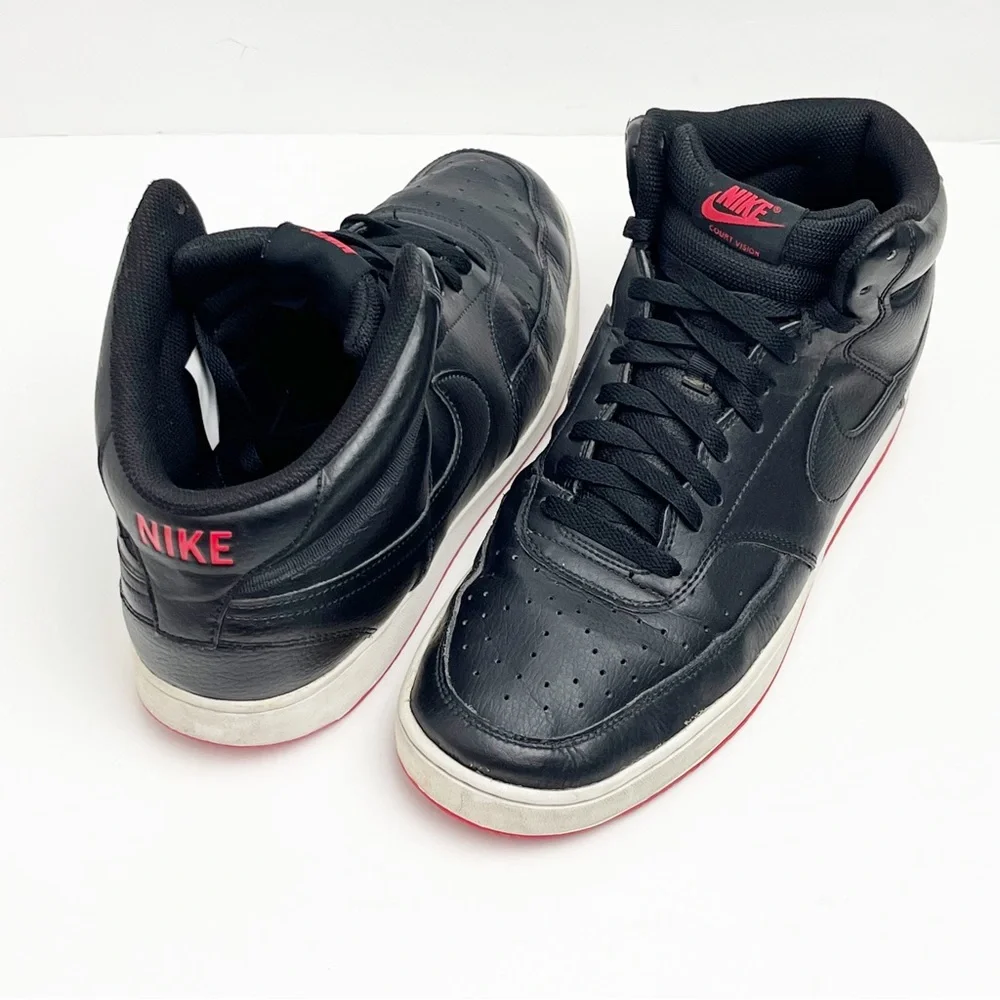 NIKE Court Vision Black Mid Rise Sneakers CD5466-005 Men’s 13 Gym Practice